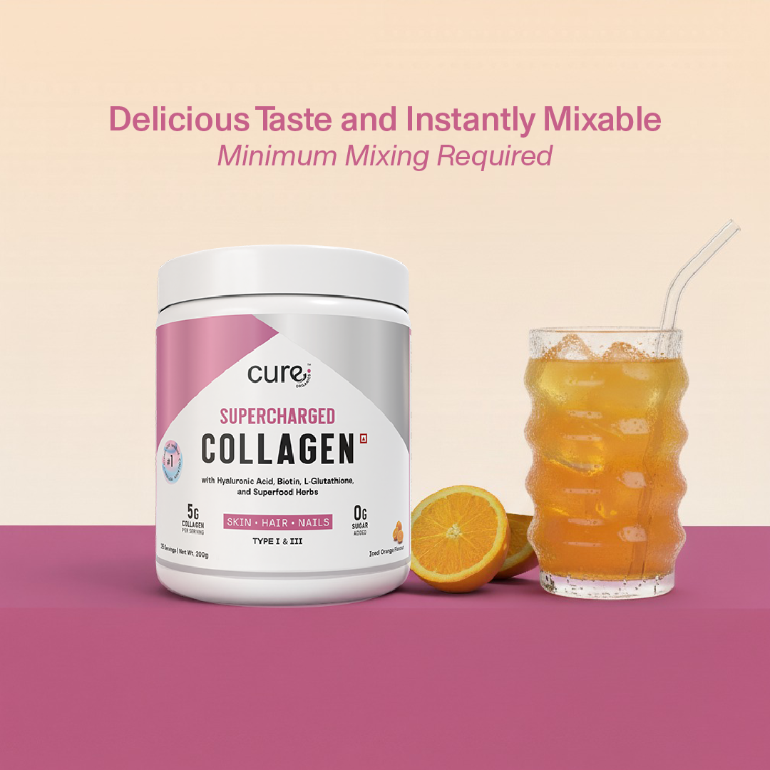 Cure Organics Supercharged Collagen Supplement for Skin, Hair & Nails