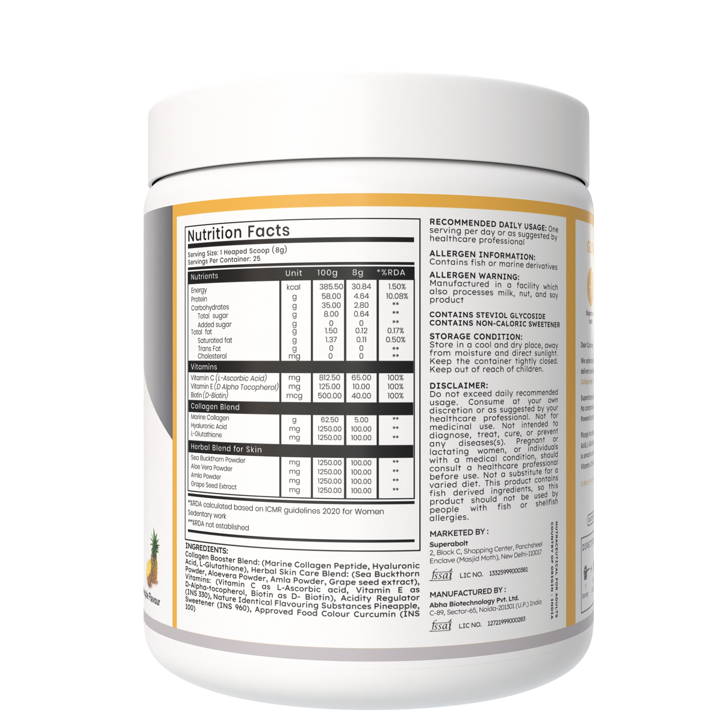 Cure Organics Supercharged Collagen Supplement for Skin, Hair & Nails