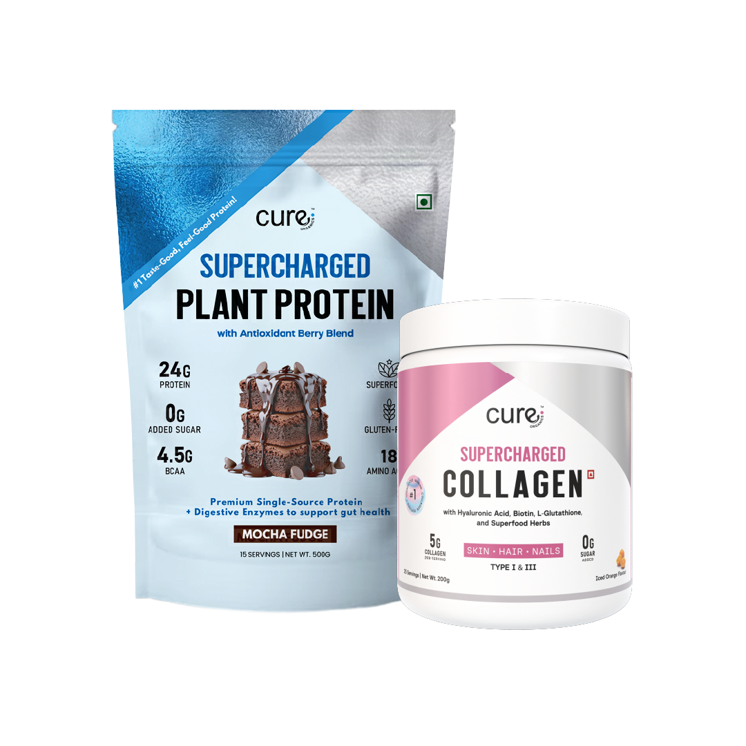 Supercharged Plant Protein and Supercharged Collagen Iced Orange Combo