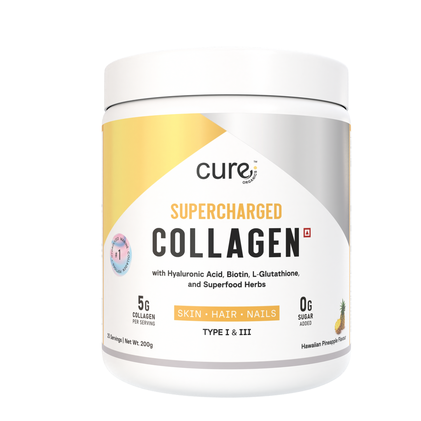 Cure Organics Supercharged Collagen Supplement for Skin, Hair & Nails